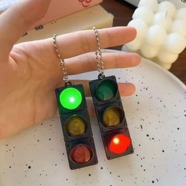 깜박 깜박 신호등 열쇠고리 가방고리 키링 Flashing Traffic Light Keychain Bag Hook Keyring