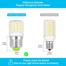 BROLSKUN KEI D34L Refrigerator Bulb Replacement AC100-265V 3.5W Refrigerator Bulb Frigidaire Daylight White 600LM 4W Equivalent 40W LED Light Bulb Fridge Light Bulb Appliance Lighting,1-Pack
