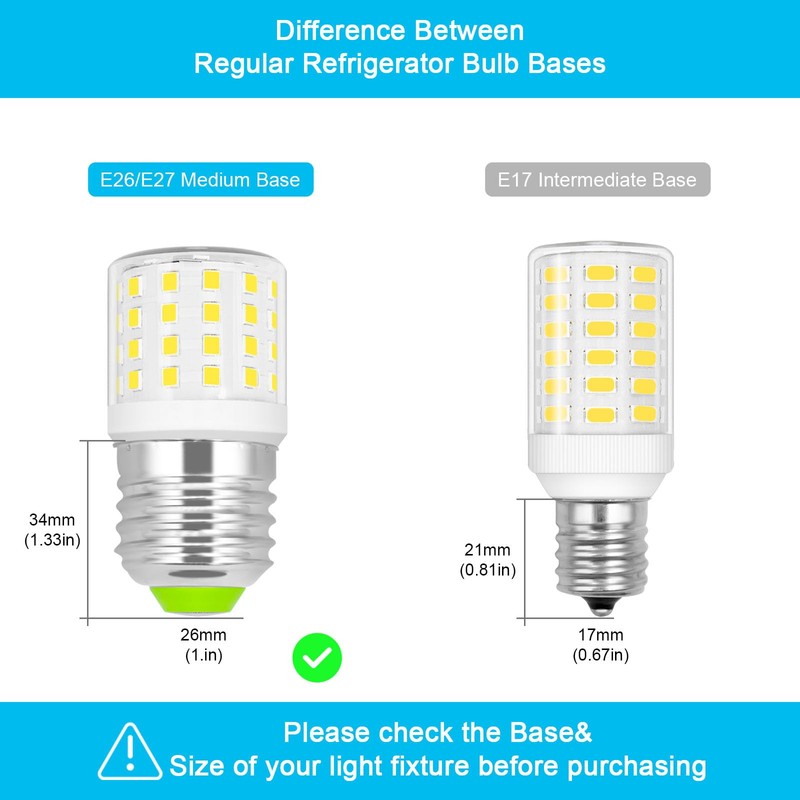 BROLSKUN KEI D34L Refrigerator Bulb Replacement AC100-265V 3.5W Refrigerator Bulb
