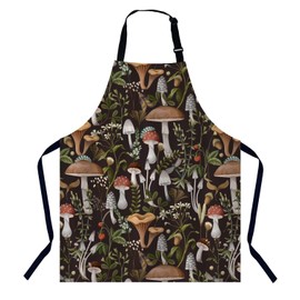 BGBDEIA Mushrooms Berries Apron Adjustable Neck Bib Apron for Men Women,Suitable for Kitchen Cooking Waitress Chef Apron