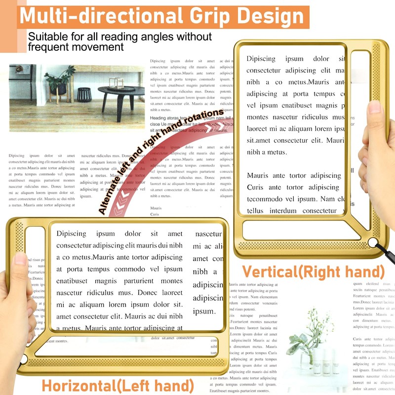 AKKYCVS 5X Full Page Magnifying Glass for Reading, Lightweight Rectangular