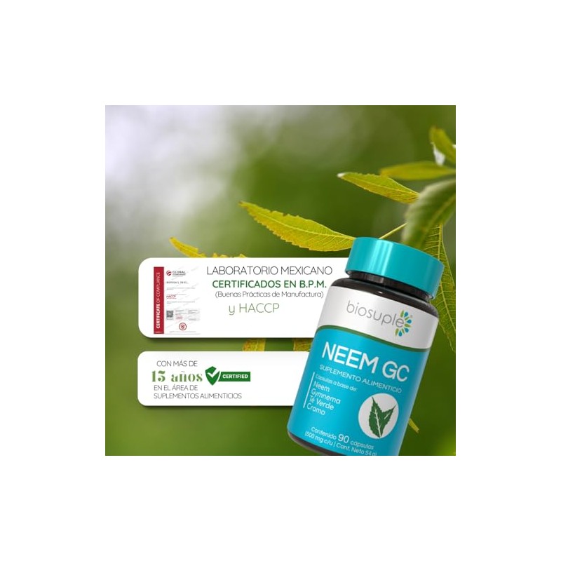 BIOSUPLE | Neem con Gymnema y Melon amargo 60 cápsulas