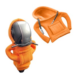 YEJAHY Schaltknauf Hoodie,Schaltknauf Abdeckung,Gangschaltung Hoodie-Abdeckung,Lustige Hoodies Schalthebel Dekoration,für Auto Dekoratives (Orange)