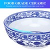 Kichvoe Blue and White Porcelain Bowl 8 Inch Oversize Chinoiserie