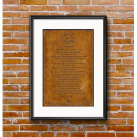 US. MOULTER - To My Son - Birthday/Graduation Gift - Inspirational Lovely Engraved POEM/LETTER on Vegan Leather - 10x 14 UNFRAMED - Motivational ARTWORK/QUOTES.