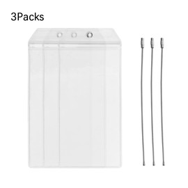 3Pack Cruise Luggage Tags,PVC Holders Fitting for Printing Label Tags, Waterproof with Resealable Zipper & Steel Loops