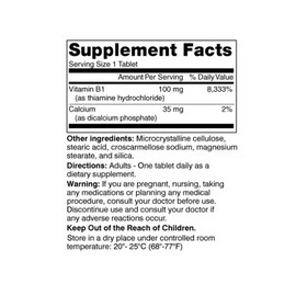 Vitamin B1 Thiamin 100 mg Tablets 300, 3 bottles 100 e/a