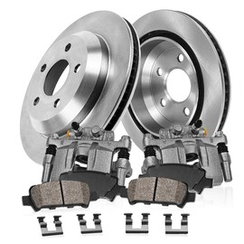 Callahan CCK02706 REAR Original [2] Calipers + [2] OE Rotors + [4] Low Dust Ceramic Brake Pads