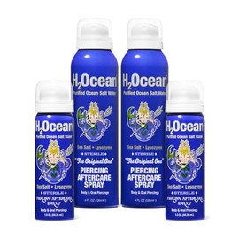 H2Ocean 2+2 Piercing Aftercare Spray Bundle Sea Salt Keloid & Bump Treatment, Wound Care Spray