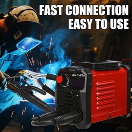 Tobewan Stick Welder, Mini Portable Welding Machine, 110V Welder Machine, ARC Welding Machine, ARC200 IGBT Inverter Welder with Hot Start DIgital DIsplay Anti-Stick and Electrode Holder, 20PCS Rods