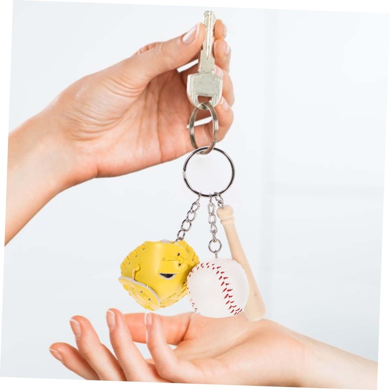 SUPVOX 2pcs Softball Keychains Miniature Baseball Glove Accessories for Key