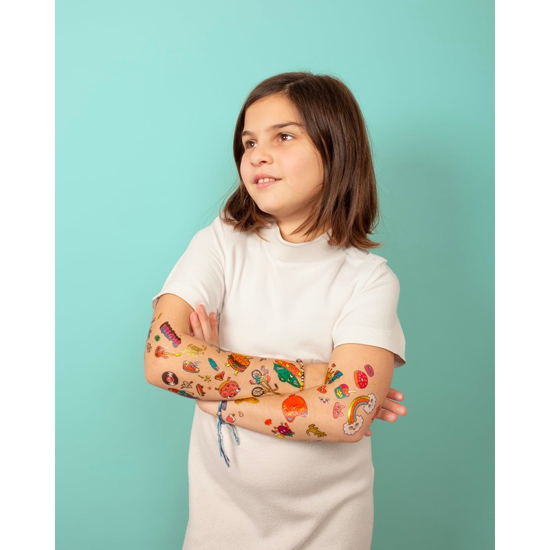 Omy Temporary Tattoos for Children, Kawaii, Pack of 50, Washable