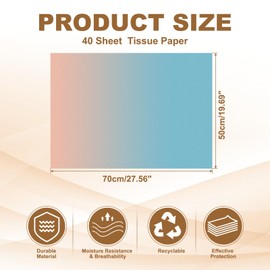 PATIKIL 40 Sheets Colored Tissue Paper Bulk for Gift Bags, 27.6x19.7 Blue Pink Gradient Assorted Color Wrapping Paper for Craft Holidays Christmas Birthday Wedding Filler Flower Decor