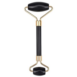 Jade Face Roller, Natural Skin Massager Roller Set, Face Roller Massage Tool, Natural Slimming Stone Anti-Aging Eye Roller for Rejuvenate Skin, Dark Circles and Puffiness (Black)