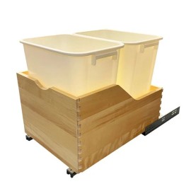 CabinetRTA Bottom Mount Soft Close Sliding Pull-Out Trash Can Wooden Drawer - 21"(D) x 14.5"(W) x 11" Drawer Only