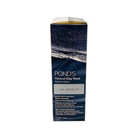 Pond's Pure Detox Mineral Charcoal Clay Mask with 100% Natural Moroccan Clay, 0.28 oz (6 Sachets)
