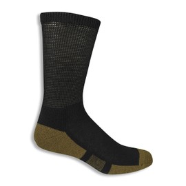 Dr. Scholl's Men's Crew with Curpron 1 Pack Sock, Black, Sock Size: 10-13/Shoe Size:9-11