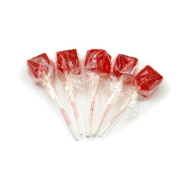 Cinnamon Cube Lollipops Suckers, 0.5pounds 12 Count Red Square Shaped Candy Lollipops