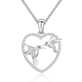 Collar colgante de colibrí de plata de ley 925 collar colgante de colibrí de plata de ley colibrí joyería de colibrí para mujeres,18"