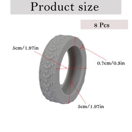 8 Pcs Luggage Wheel Protector Covers, Upgraded Wear-Resistant, Anti-Noise Silicone Travel Suitcase Wheel Protector, Essential Travel Accessories (Gray)