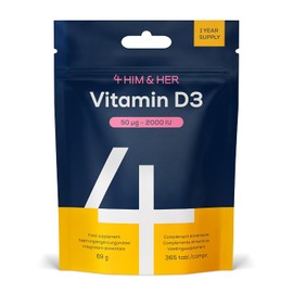 Vitamin D 2000IU Tablets, Vitamin D3 365 Easy to Swallow, 1 Year Supply
