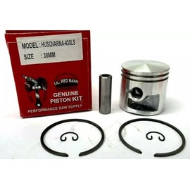 Grass Trimmer Piston, 38mm, Compatible with Redmax HEZ3050S, HEZ3060S, BCZ3050T, BCZ300L, BCZ3060TS, Husqvarna 430LS, 233R, 533R, 233RJ