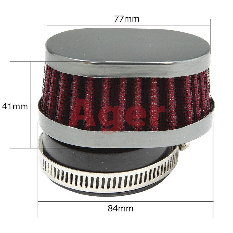 Ager Oval Power Filter Short Gun Meta x Red 54mm