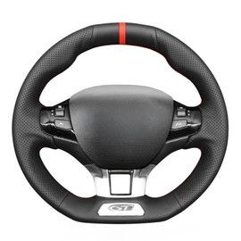 MEWANT Steering Wheel Cover for Peugeot 208 (GTI/GT Line/GT) / 308 (GT/GTI/GT Line) / 308 SW (GT/GT Line) / 2008 (GT Line) Hand Sewing Steering Wheel Protector