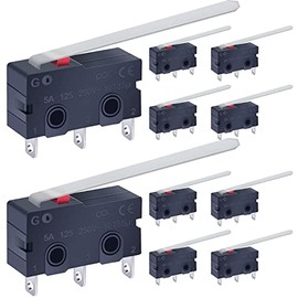 Taiss / 10pcs 250V 5A 3 Pin NO NC Tact Switch Sensitive switch Micro Limit Switches Handle Mini Roller Lever Arm SPDT Snap Action LOT KW11-3Z-03