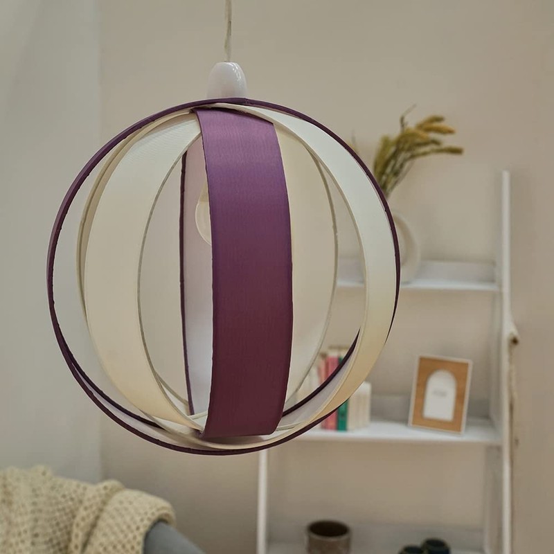 MiniSun | Modern Purple and Cream Fabric Cocoon Globe Style