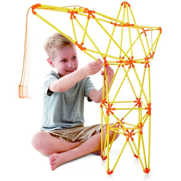Hape Flexistix Stem Building Truss Crane, Featuring 94 Multi-Colored Bamboo
