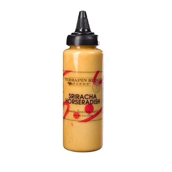 Terrapin Ridge Farms Sriracha Horseradish Garnishing Sauce – One 9 Ounce Squeeze Bottle