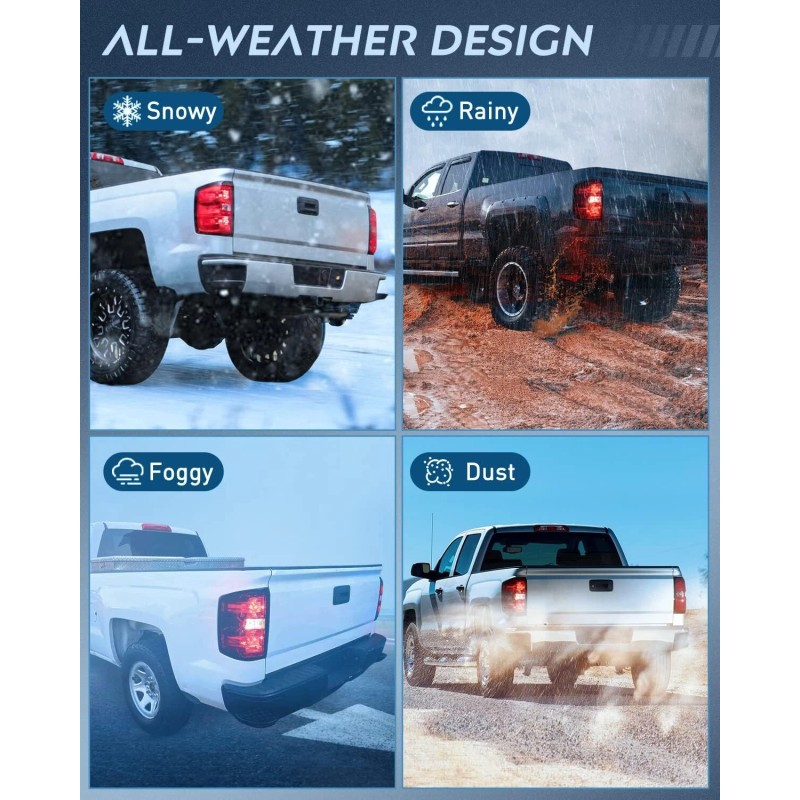 Nilight Taillight Assembly for 2014-2019 Chevy Silverado 1500 2500 HD