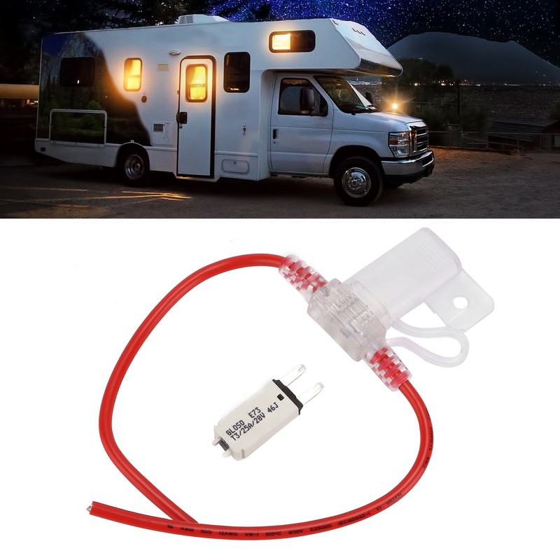 Fuse Holder with T3 Manual Reset Fuse Wire 25Amp 12AWG