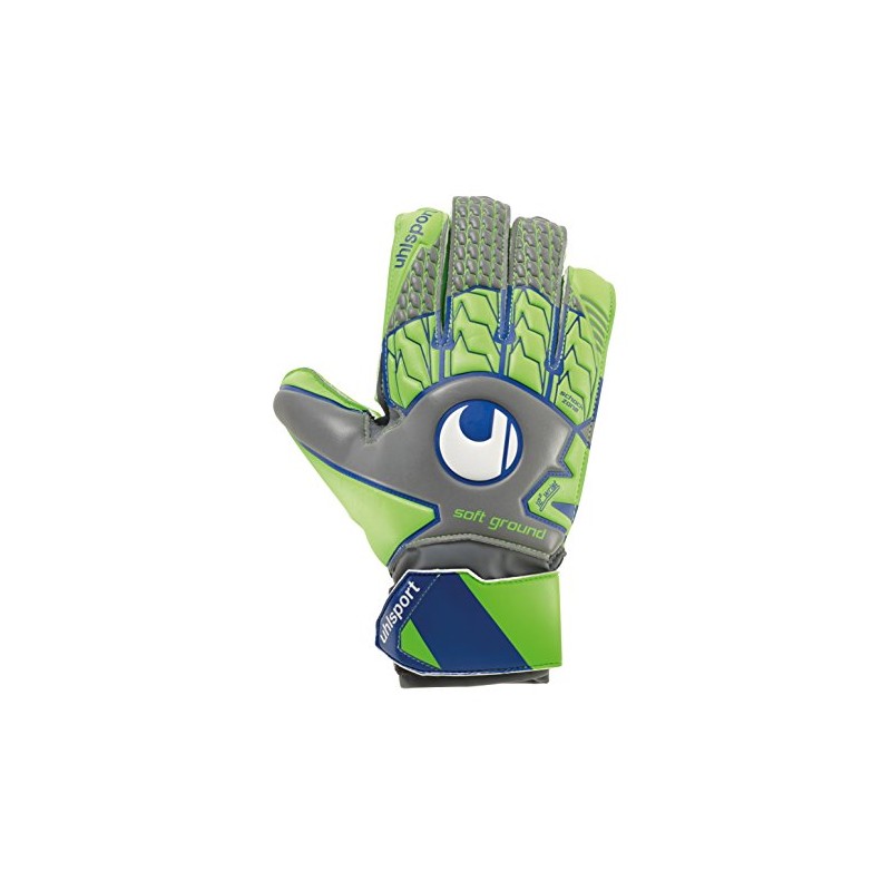 uhlsport Men's Tensiongreen Soft Advanced Goalkeeper Gloves, Dark Grey/Fluo Green/Marin,
