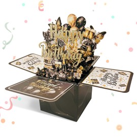 BSITSSS Birthday Card, 3D Pop Up Card, Greeting Cards with Envelope, Happy Birthday Card Gifts for Children, Men, Women, Family, Mum, Friends, Butterfly, Spring Party