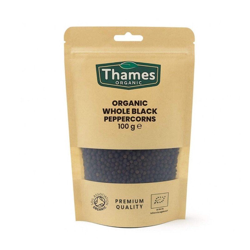 Organic Whole Black Peppercorns-Certified Organic, Non-GMO, Vegan, No Additives, No