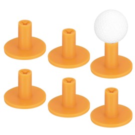 TIXIPEM 1.5IN Rubber Golf Tees [6PCS] - Flexible Stable Ball Holder Use for Home & Outdoor & Indoor Tall Training Driving Range - [Yellow] Hitting Mats