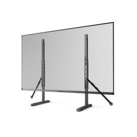 ErgoAV Universal Tabletop TV Legs for TV's 37-77" with Safety Straps, 4 Height Positions, VESA Patterns from 100x100mm to 800x400mm and a Weight Capacity of 110 lbs ERTSX1-01B