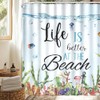 VentuCoven Ocean Shower Curtain Life is Better at The Beach