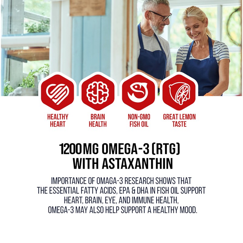 NANOWELL Red Omega-3 with Astaxanthin, DHA & EPA - Immune