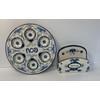 Traditional Blue and White Ceramic Passover Seder Plate and Matzah