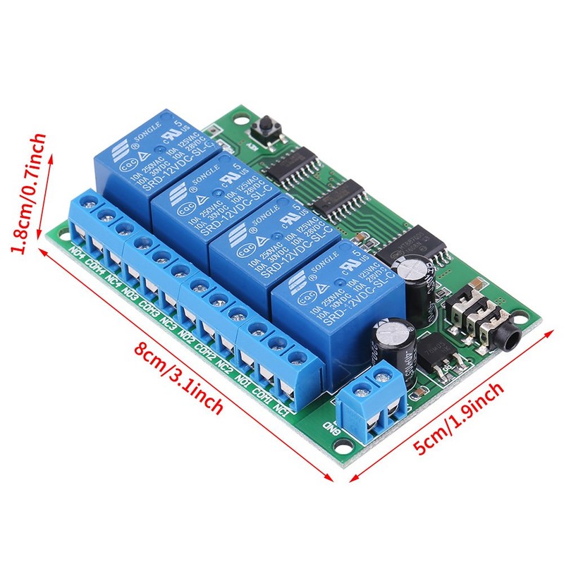 AD22B04 12V 4 Channel DTMF Tone Decoder Relay Phone Remote