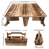 Portable Wooden Picnic Table with Storage Basket - Folding 2-in-1