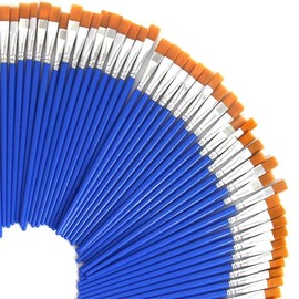 30 Pcs 9mm Wide Flat Paint Brushes, Acrylic Small Brush Bulk for Detail Painting