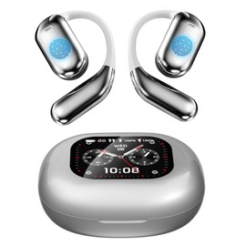 KESIEME Intelligent Touch Screen Open Ear Earbuds Bluetooth 5.4 Headphones Over The Ear Earbuds 50H Playtime LED Display Charging Case Sport Over Earphones for Running Fitness