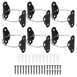 MECCANIXITY Furniture Anchors, 8 Inch Anti Tip Furniture Anchors Stainless Steel Furniture Securing Wall Anchors for Earthquake Straps Home Safety, Black 6 Sets