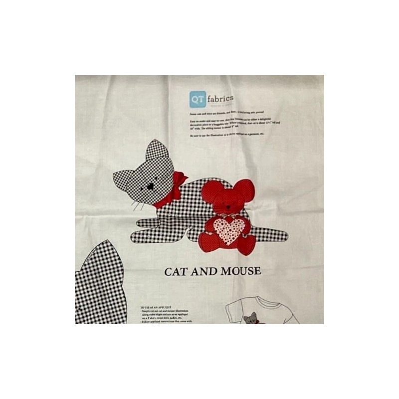 QT FABRICS - CAT & MOUSE STUFFABLE PANEL #27264J-- 36"x44"