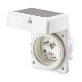 Hubbell Wiring Systems HBL504NM Twist-Lock Non-Metallic Shore Power Inlet, 3 Pole, 4 Wire, 50 Amps, 125/250V, White