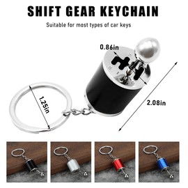 Yourkar Car Gearbox Keychain, Manual Shifter Gearbox Key Chain, Gear Casing Keyring with Transmission Stick, Car Accessories (Black)